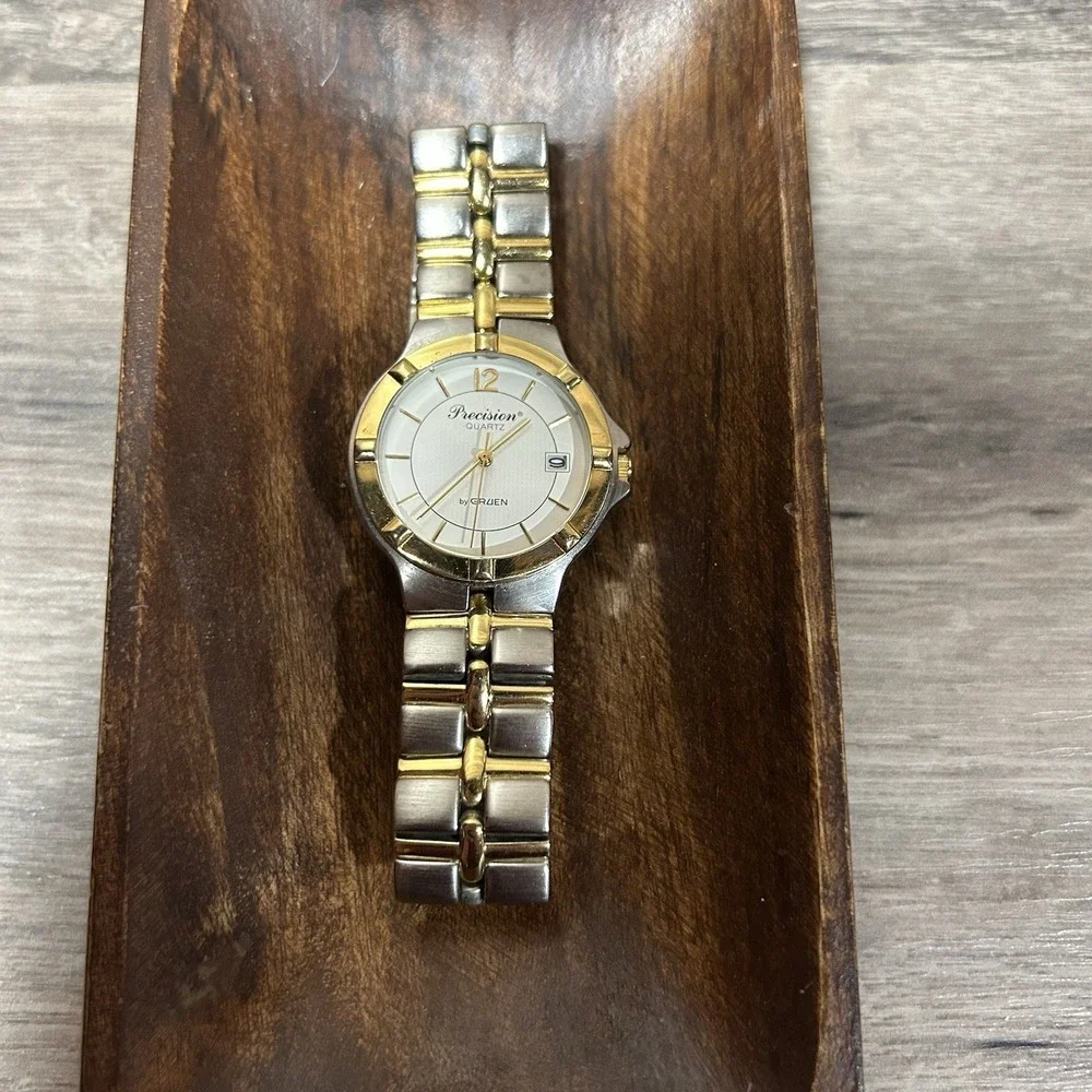 Vintage Gruen Precision Watch Needs Batteries  Quartz Design Japanese‎ Movt 18mm